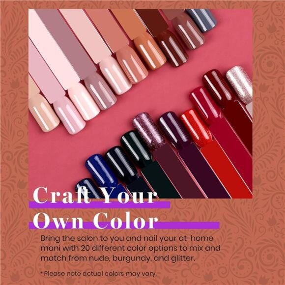 Beetles 23 Pcs Winter Gel Nail Polish Set - Manhattan Collection Nude Glitter - Picture 9 of 14